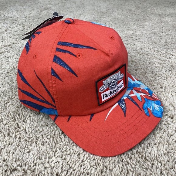 Billabong X‎ Budweiser Logo Hat Vacay Snapback Tropical Unisex Red/Blue OSFA Cap - Picture 3 of 10